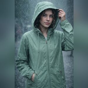 Weatherproof Women's Green Hooded Jacket Size L